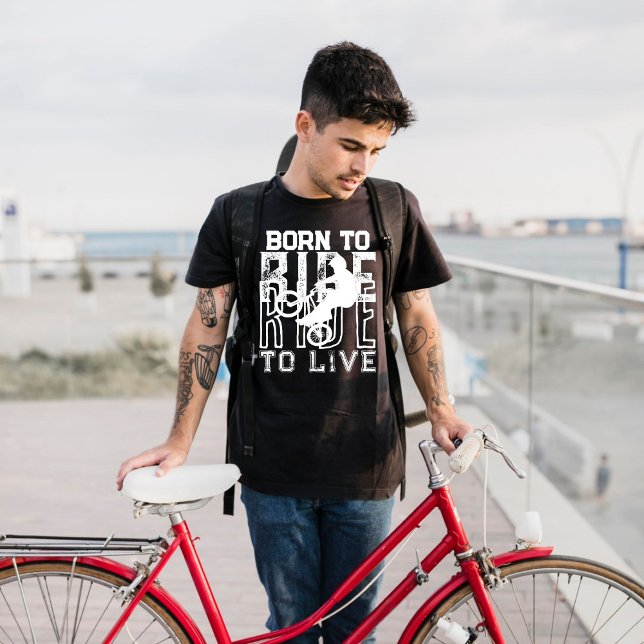 BORT TILL RIDE TO LIVE Cycling Cygrunge Black T Shirt (Skapare uppladdad)