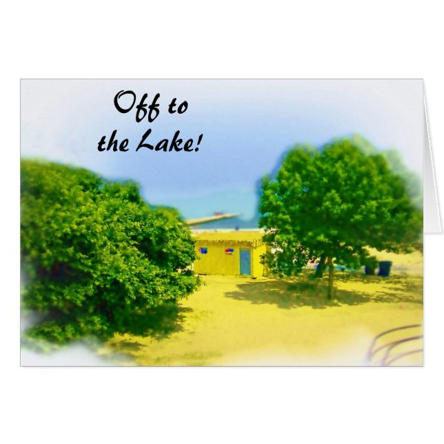 Bort till sjöstranden! hälsningskort (Framsidan Horizontal)