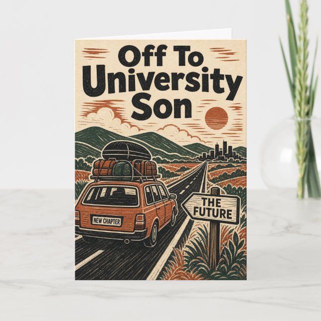 Bort till universitetet son-kort kort (Framsida)