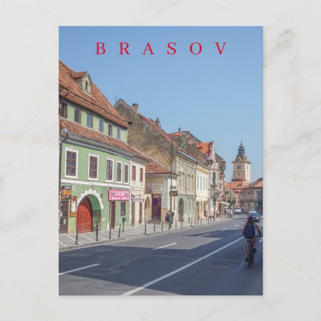 Bort vykort för stadscentrum i Brasov (Framsida)