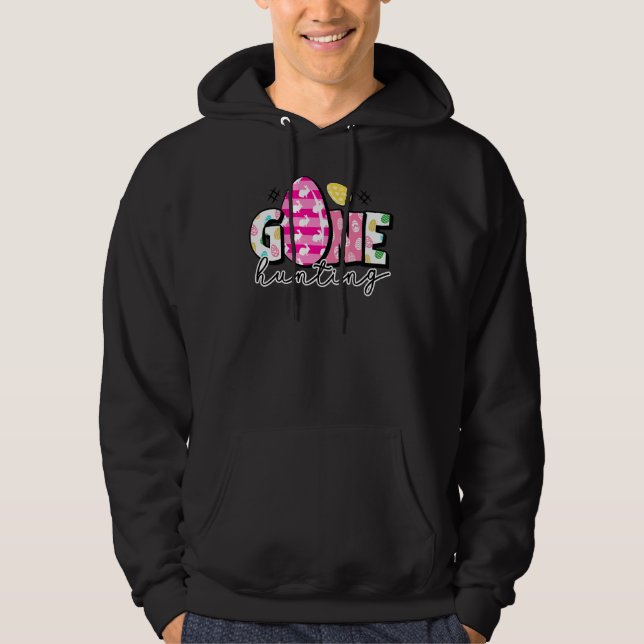 Borta ägg som jagar Påsk Cute Glad påsk Bunny Hoodie (Framsida)