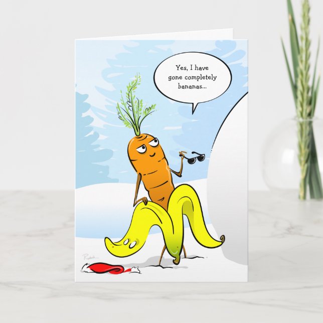Borta Bananas från den berömda julmoroten Helgkort (Framsida)