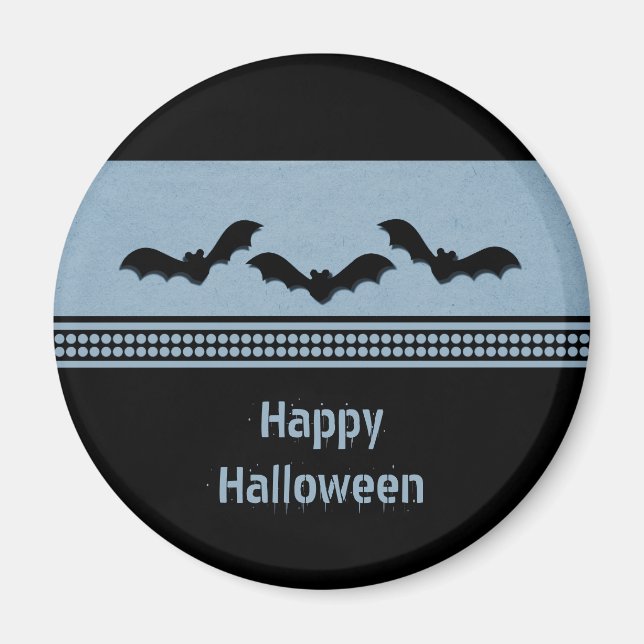 Borta batty Halloween Magnet, ljusblå Magnet (Framsidan)