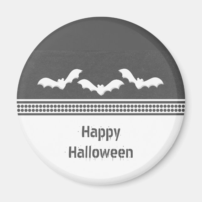 Borta Batty Halloween Magnet, Mörk Grått Magnet (Framsidan)
