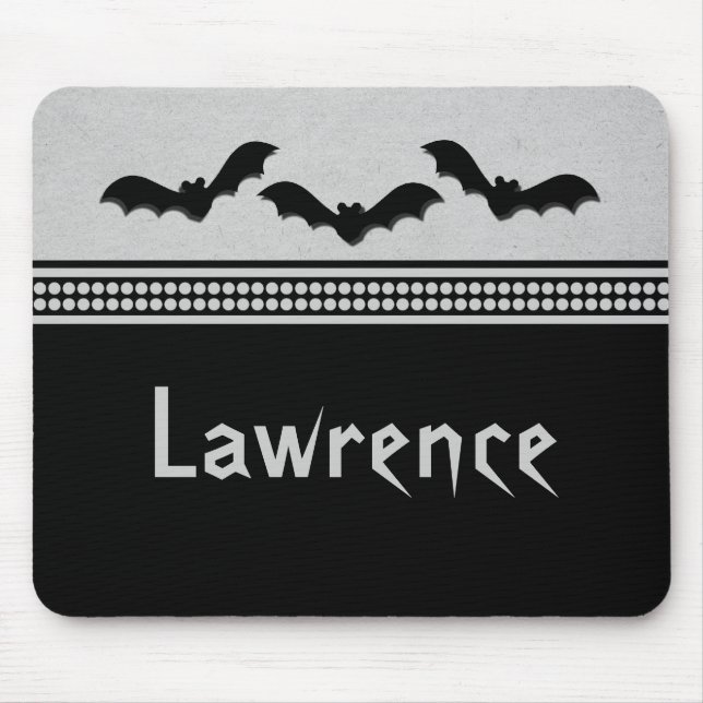 Borta Batty Halloween Mousepad, Light Grått Musmatta (Framsidan)