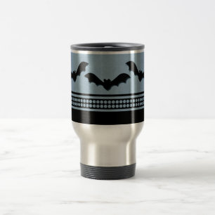 Borta Batty Halloween Mugg, ljusblå blå Resemugg