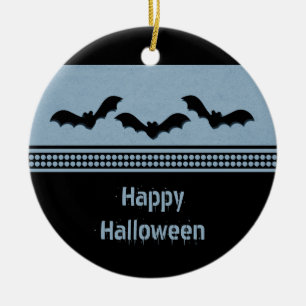 Borta batty Halloween-prydnadsföremål, ljusblå Julgransprydnad Keramik