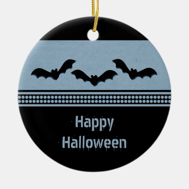 Borta batty Halloween-prydnadsföremål, ljusblå Julgransprydnad Keramik (Framsidan)