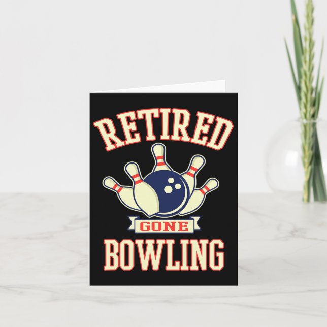 Borta Bowling Ball Cute Pension Gift Kort (Framsida)