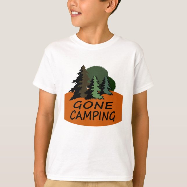 Borta campa lycklig campare t shirt (Framsida)