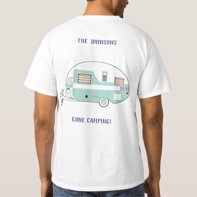 Borta camping-RV-släpvagnsläger (Camper Resa) T Shirt (Baksida)