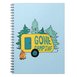 Borta campingsommarlägerlägerlägret Clipart Lyckli Anteckningsbok