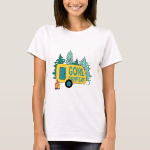 Borta campingsommarlägerlägerlägret Clipart Lyckli T Shirt