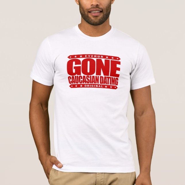 BORTA CAUCASIAN DATUMMÄRKNING - datera endast vit Tee Shirt (Framsida)
