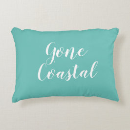 Borta coastal Beach Turcoise Script Accent Pillow Prydnadskudde