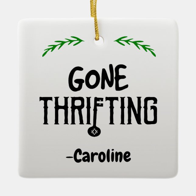 Borta dragning julgransprydnad keramik (Framsida)