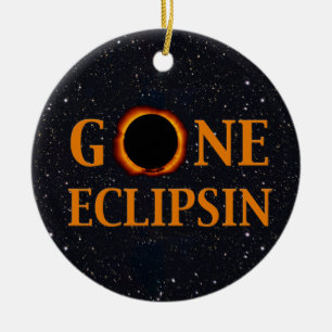 BORTA ECLIPSIN Solar Eclipse Julgransprydnad Keramik