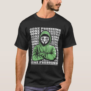 Borta, etiskt hackad, vit, svart fläck t shirt