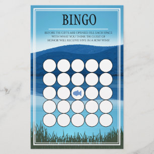 Borta Fishin' Baby Shower Bingo
