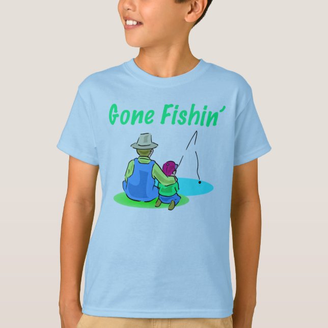 Borta Fishin barnT-tröja Tee Shirt (Framsida)