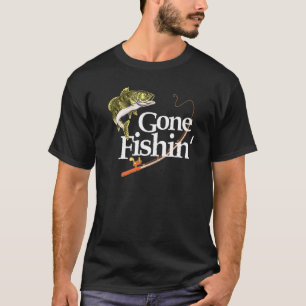 Borta fiskapparat Fiskare Angler Fish T Shirt