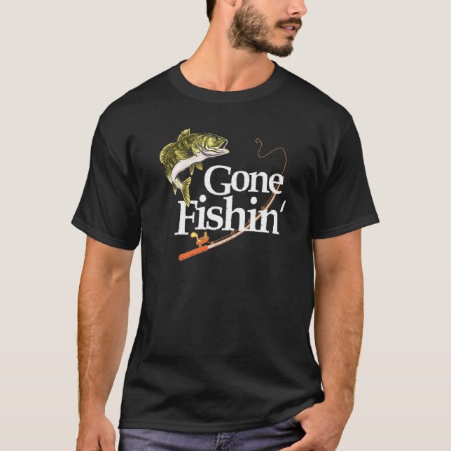 Borta fiskapparat Fiskare Angler Fish T Shirt (Framsida)