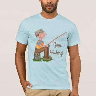 Borta Fiskare Anpassa text T Shirt