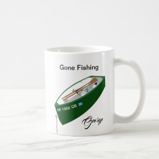 Borta Fiskare och fiskare som fiskar i lägret Rod Kaffemugg