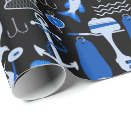 Borta fiske blått Mönster Presentpapper