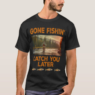 Borta fiske fångade senare t shirt