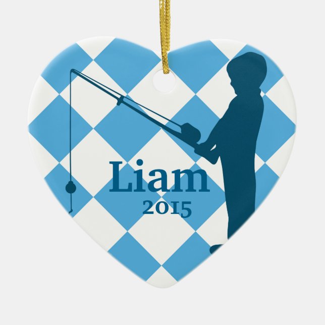 Borta fiske för pyser julgransprydnad keramik (Framsidan)