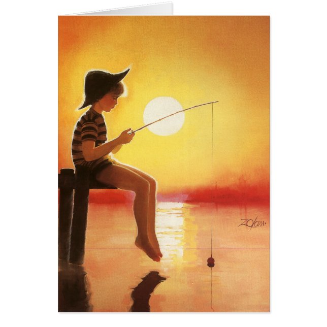 Borta fiske hälsningskort (Framsidan)
