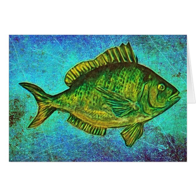Borta fiske hälsningskort (Framsidan Horizontal)