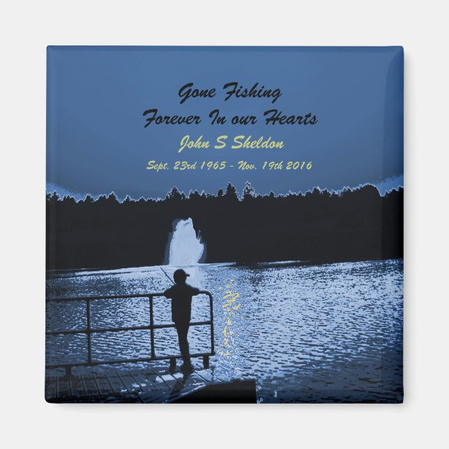 Borta fiske i våra öron, minnesstund magnet (Framsidan)