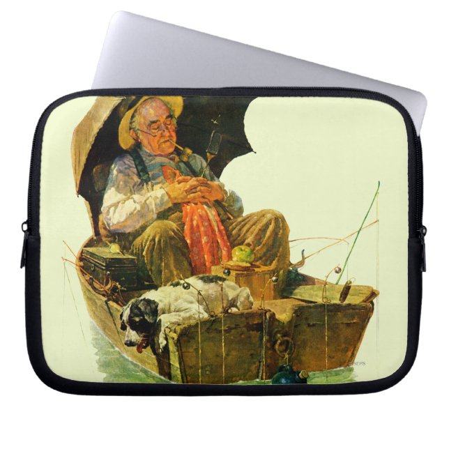 Borta fiske laptop sleeve (Framsidan)