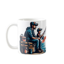 Borta fiske med Pappa - Vintage Far Dag Design