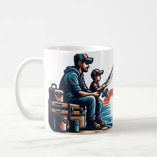 Borta fiske med Pappa - Vintage Far Dag Design Kaffemugg