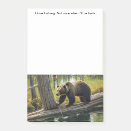 Borta fiske post-it block