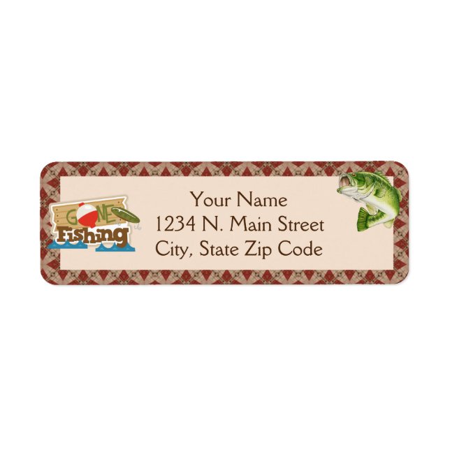 Borta fiske returadress etikett (Framsidan)