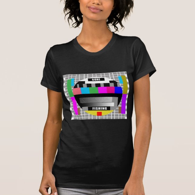 Borta fiske som är roligt testar mönsterT-tröja! T Shirt (Framsida)
