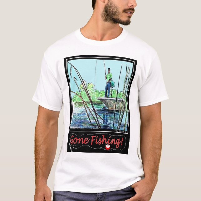Borta fiske! t shirt (Framsida)