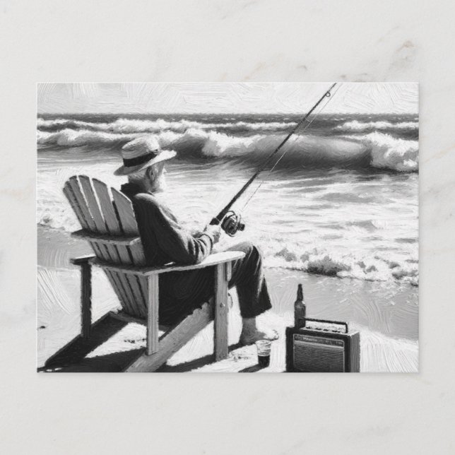 Borta fiske" vykort (Framsida)