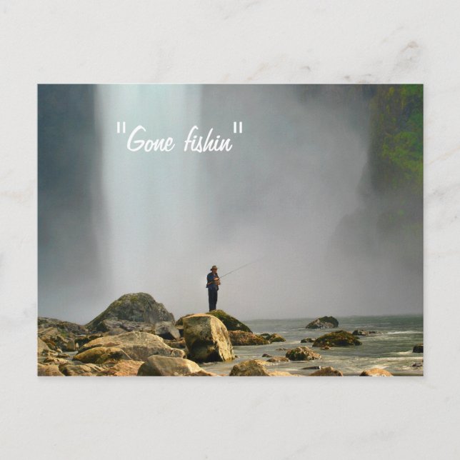 Borta fiske" vykort (Framsida)