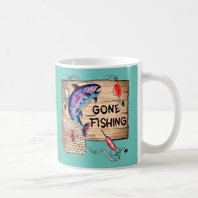 Borta Fiskeblått kaffe mugg (Höger)
