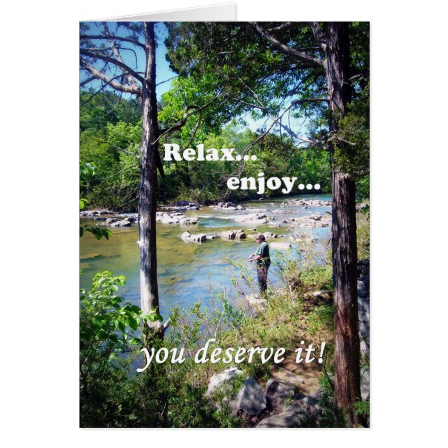 Borta fiskekort hälsningskort (Framsidan)