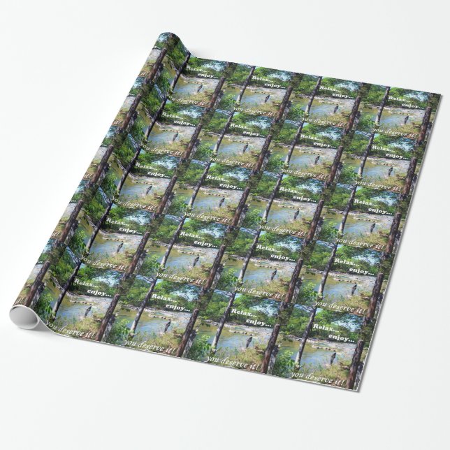 Borta fiskekort presentpapper (Utrullad)