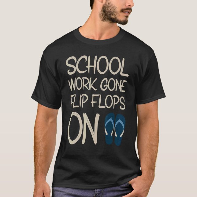 Borta Flinflip flops:s skolarbetsdag i går för lär T Shirt (Framsida)