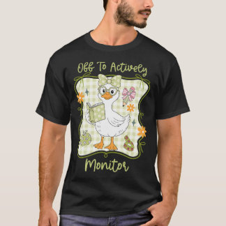 Borta för att aktivt övervaka rolig lärar testdag t shirt