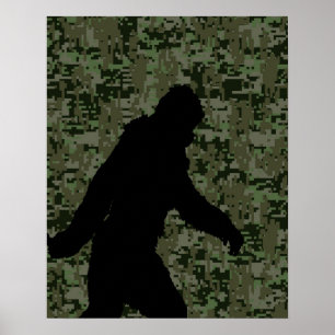 Borta fyrkant för på Olive Digital Camouflage Poster