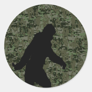 Borta fyrkant för på Olive Digital Camouflage Runt Klistermärke